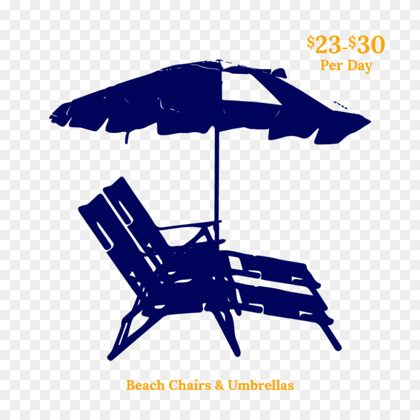 800x800 Rent Beach Chairs Umbrellas - Beach Chair And Umbrella Clipart