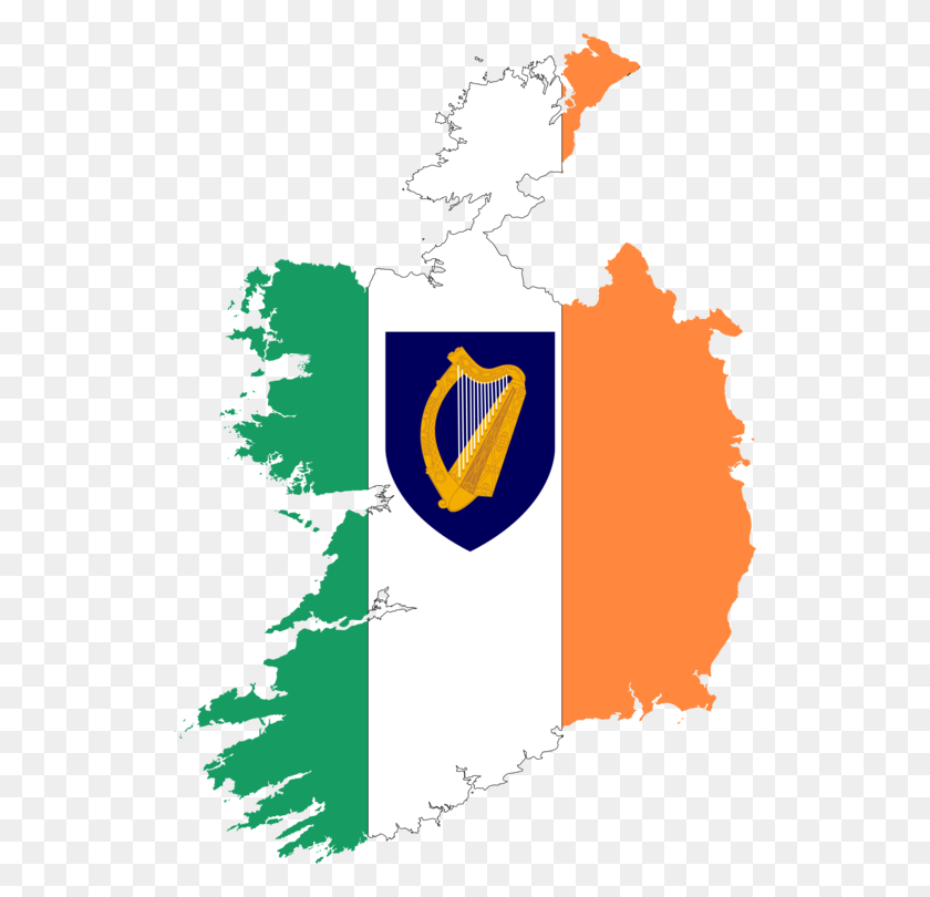 526x750 Республика Ирландия Флаг Ирландии Карта Мира Пустая Карта Бесплатно - Ирландия Клипарт