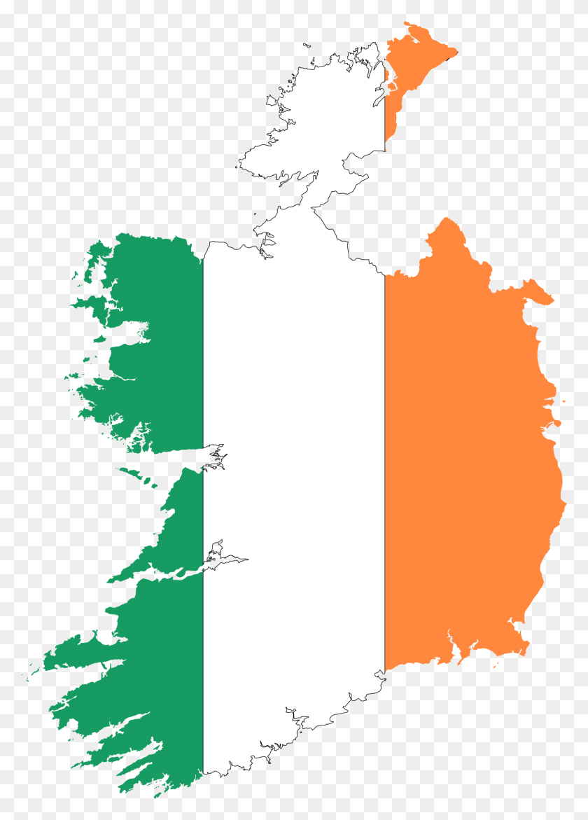 1608x2292 Mapa De La República De Irlanda Iconos De La Bandera Png - Bandera De Irlanda Png