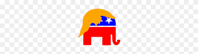 190x170 Republican Elephant Logo With Blond Trump Wig - Trump Wig PNG