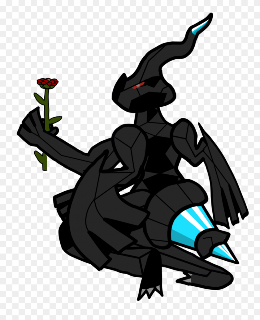 800x1000 Request From Zekrom Holding A Rose - Zekrom PNG