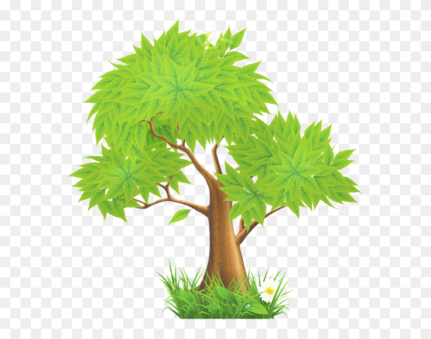 586x600 Res Green Painted Tree - Посадка Деревьев Клипарт