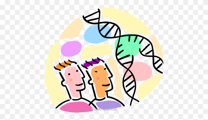 480x424 Research Scientists With Dna Strand Royalty Free Vector Clip Art - Research Clipart