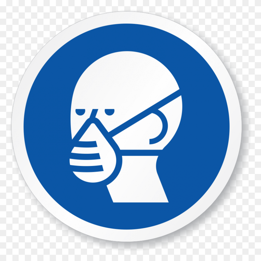 800x800 Respirator Required Signs Wear Your Respirator Signs - Contaminated Water Clipart