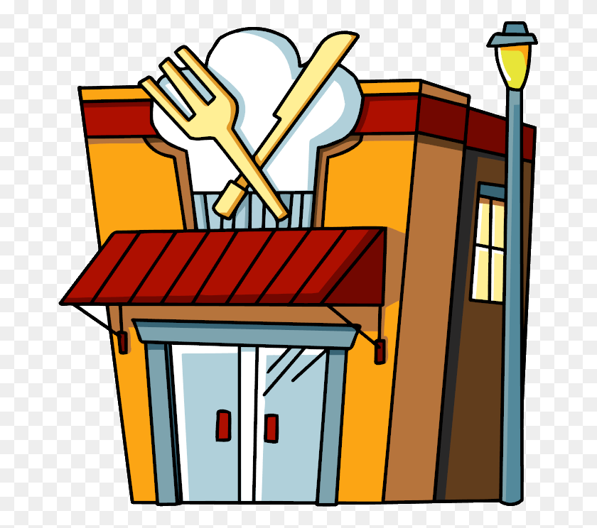 675x684 Restaurant Clipart Cafe Building - Restaurant Building Clipart Black And White