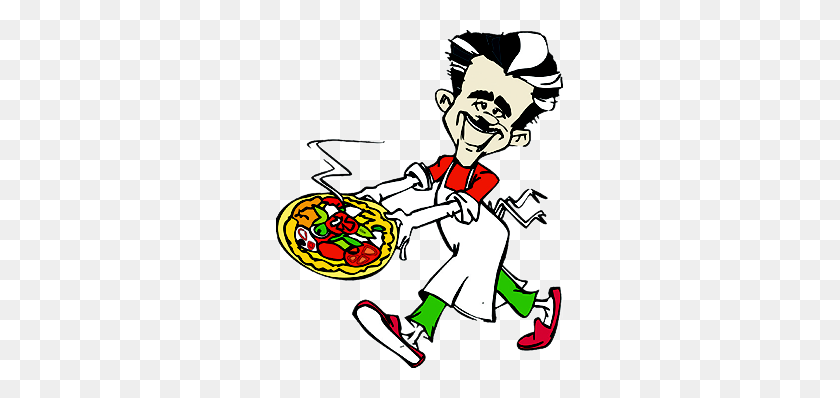 287x338 Restaurante Clipart Pizza Man - Pizza Guy Clipart