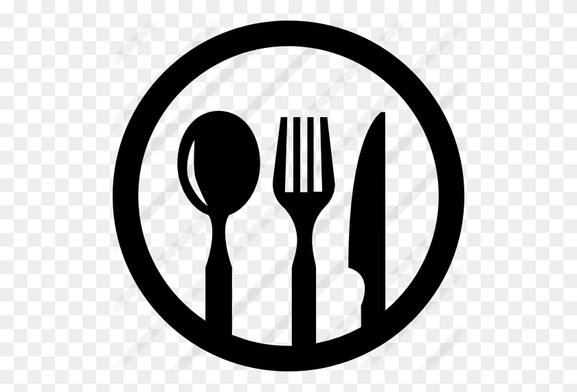 512x512 Restaurant Symbol Of Cutlery In A Circle - Restaurant Icon PNG
