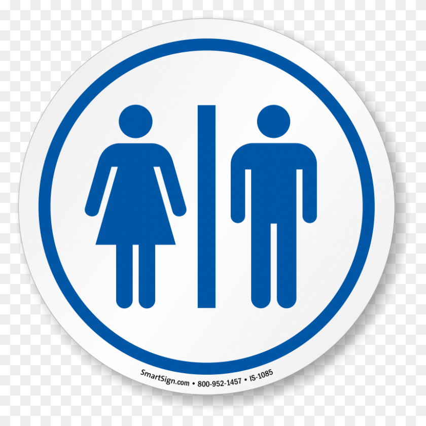 800x800 Restrooms Symbol Sign, Sku Is - Bathroom Sign PNG