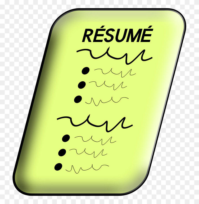 741x800 Resume Clipart Group With Items - Example Clipart