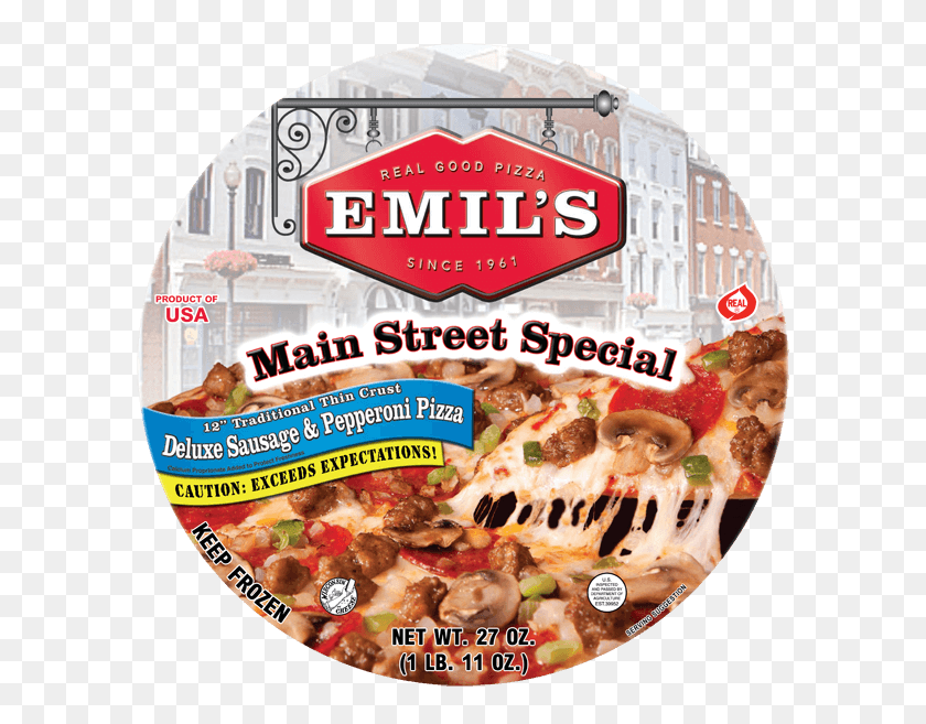600x597 Retail Locations For Emil's Pizza In Watertown Wi - Pepperoni Pizza PNG