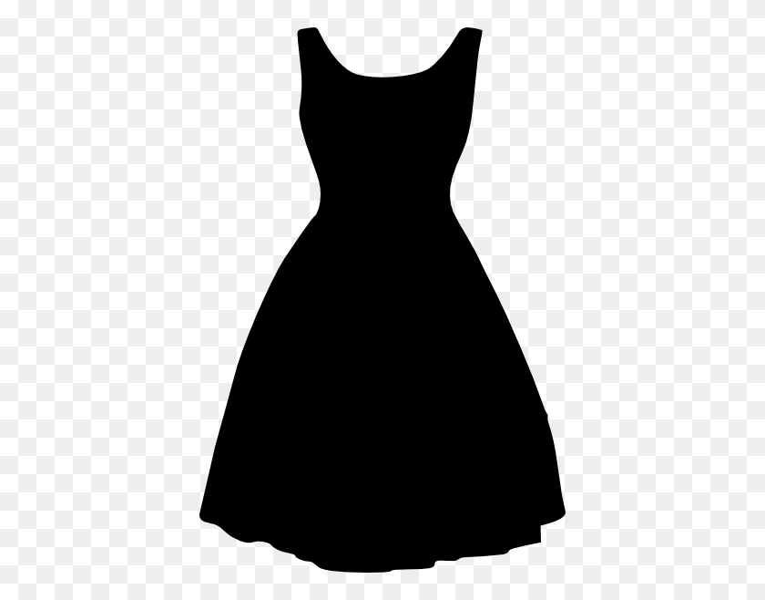 402x598 Retro Dress Clip Art - Dress Clipart Black And White