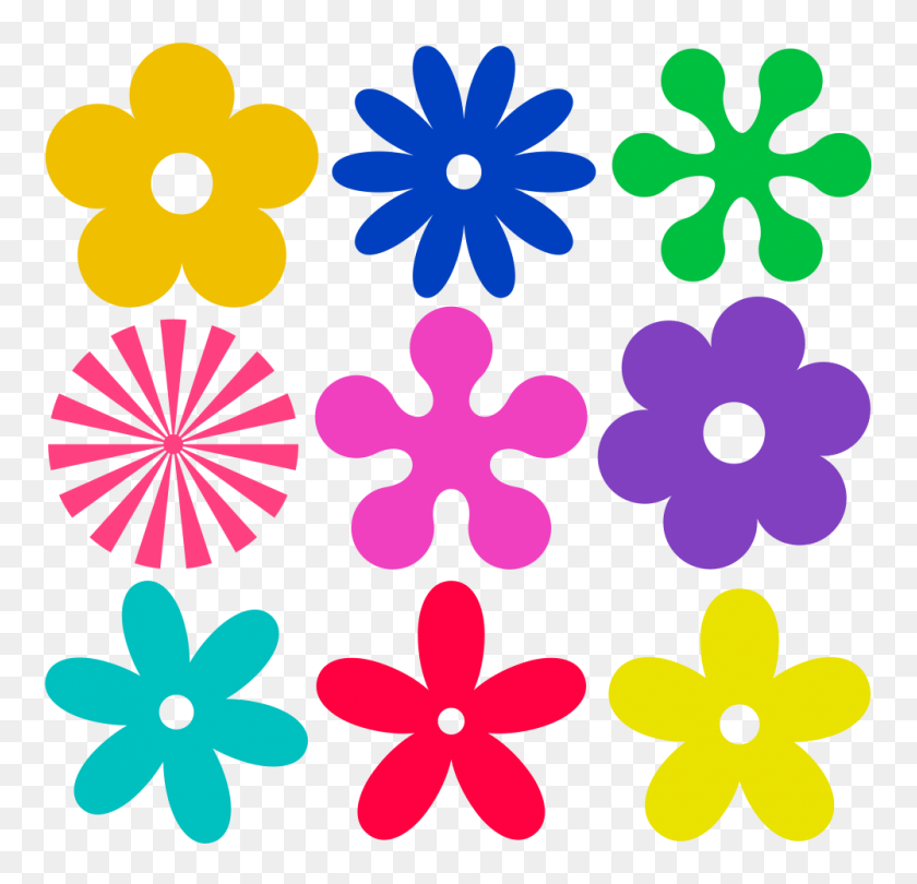 1000x962 Ретро Цветочные Орнаменты - Маленькие Цветы Клипарт