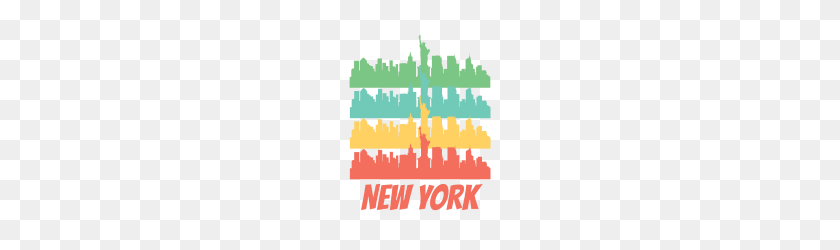 190x190 Retro New York City Skyline Pop Art - Nyc Skyline PNG