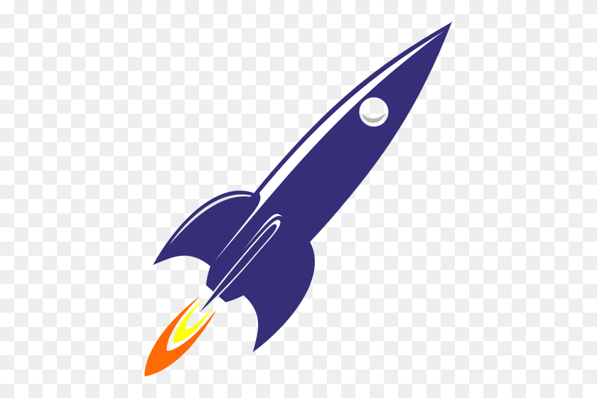 434x500 Retro Rocket - Rocket Launch Clipart