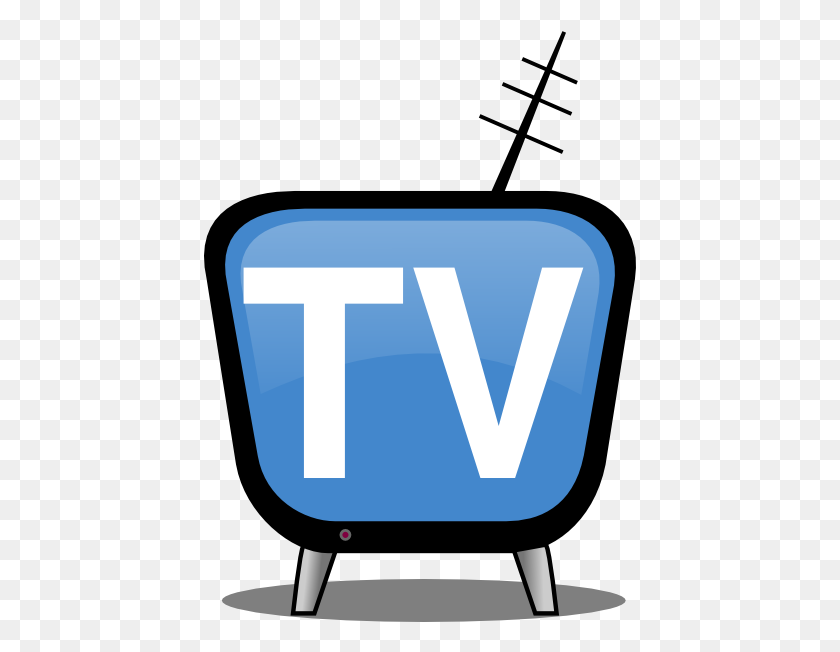 432x592 Retro Tv Set In Blue With Tv On Screen Clip Art - Retro Tv Clipart