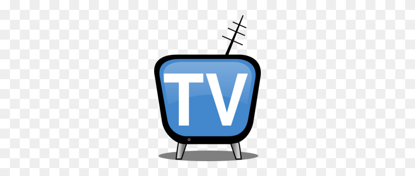 216x296 Retro Tv Set In Blue With Tv On Screen Clip Art - Tv Clip Art