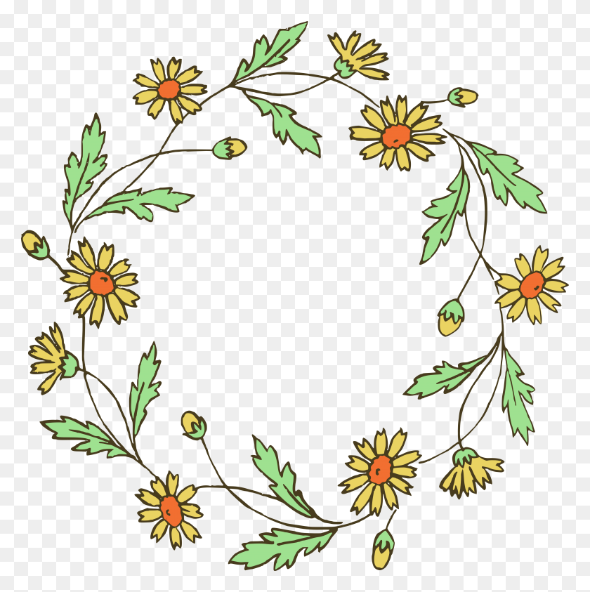 4686x4707 Retro Wreath Cliparts - Olive Wreath Clipart