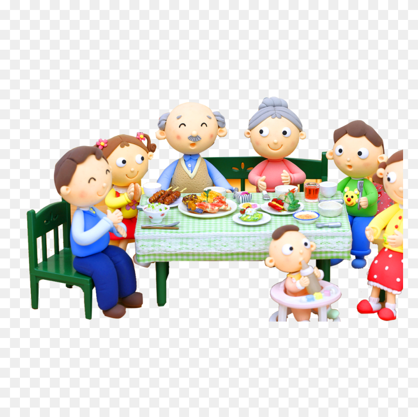 1000x1000 Reunion Dinner Chinese New Year Template - Family Eating Clipart