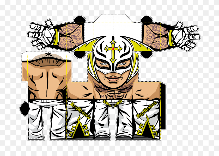 3092x2141 Rey Mysterio Papercraft Taps Wwe, Paper - Rey Mysterio PNG