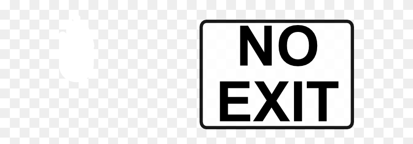 600x233 Rfc No Exit Black On White Clip Art Free Vector - No Clipart Black And White