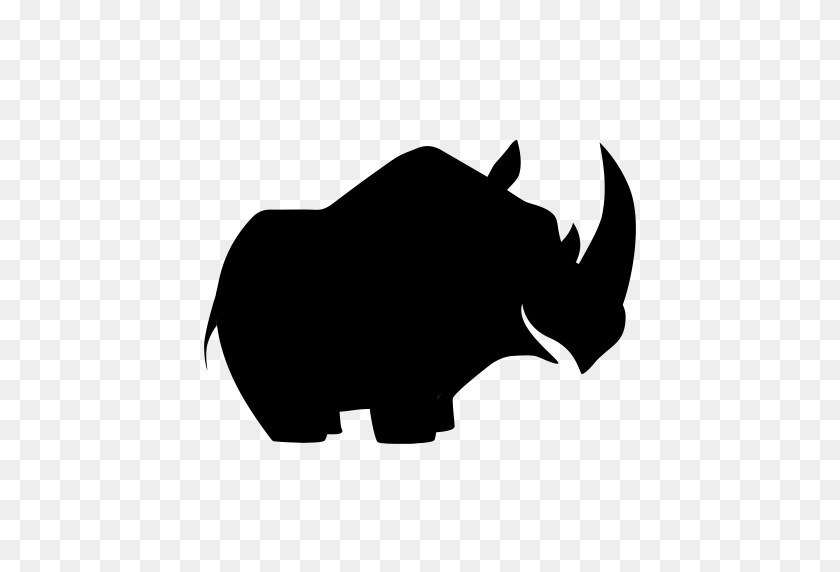512x512 Носорог, Черный Носорог, Находящийся Под Угрозой Исчезновения Значок Png И Вектор Бесплатно - Черно-Белый Клипарт Носорог