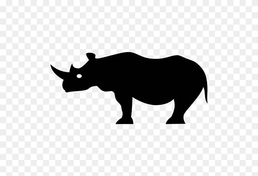 512x512 Rhino Clipart Animal Shadow - Rhino Clipart Black And White