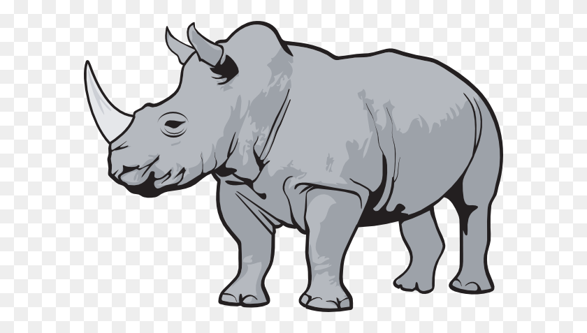 600x417 Носорог Серый Картинки - Носорог Клипарт