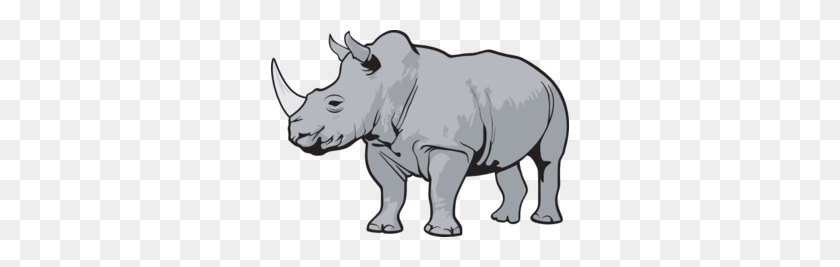 298x207 Rhino Gray Clip Art - Rhinoceros Clipart
