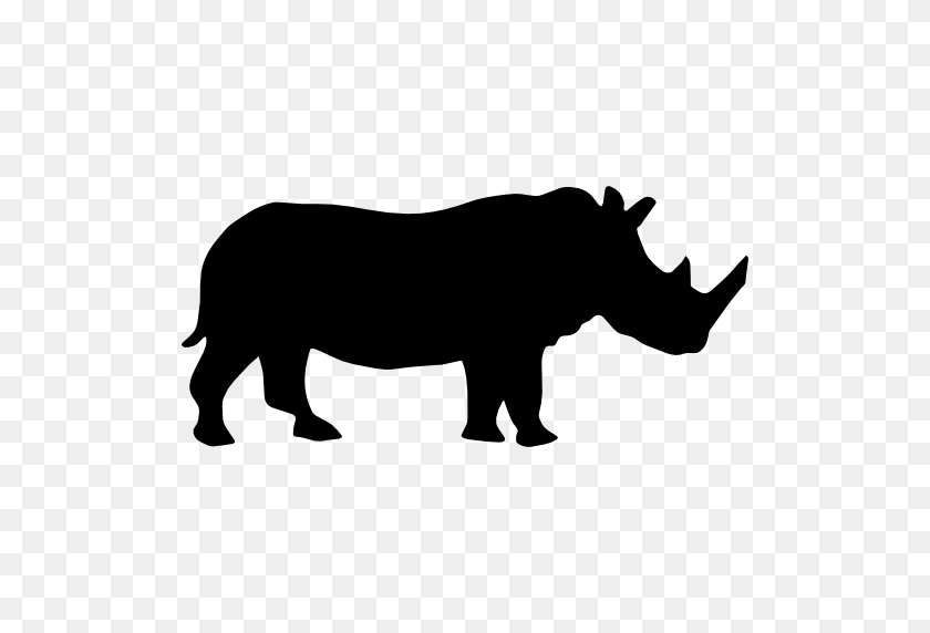 512x512 Rhino Side View Silhouette - Rhino PNG