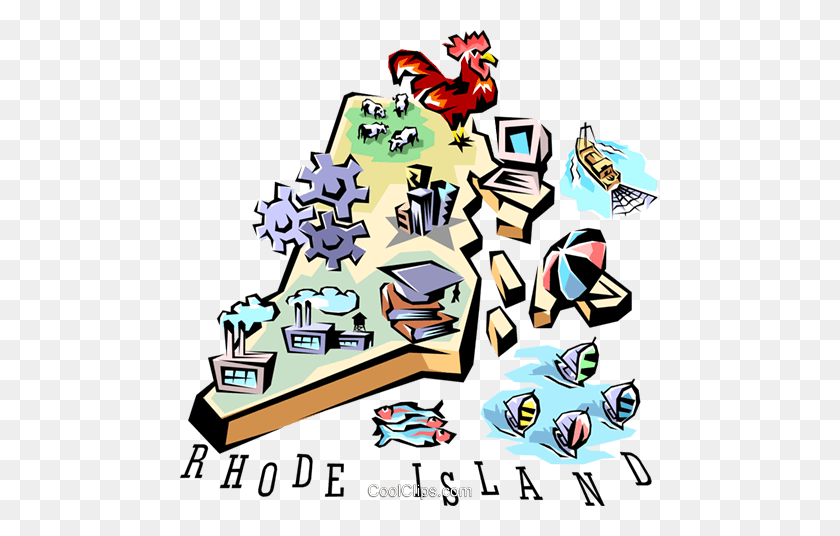 480x476 Rhode Island Vignette Map Royalty Free Vector Clip Art - Rhode Island Clipart