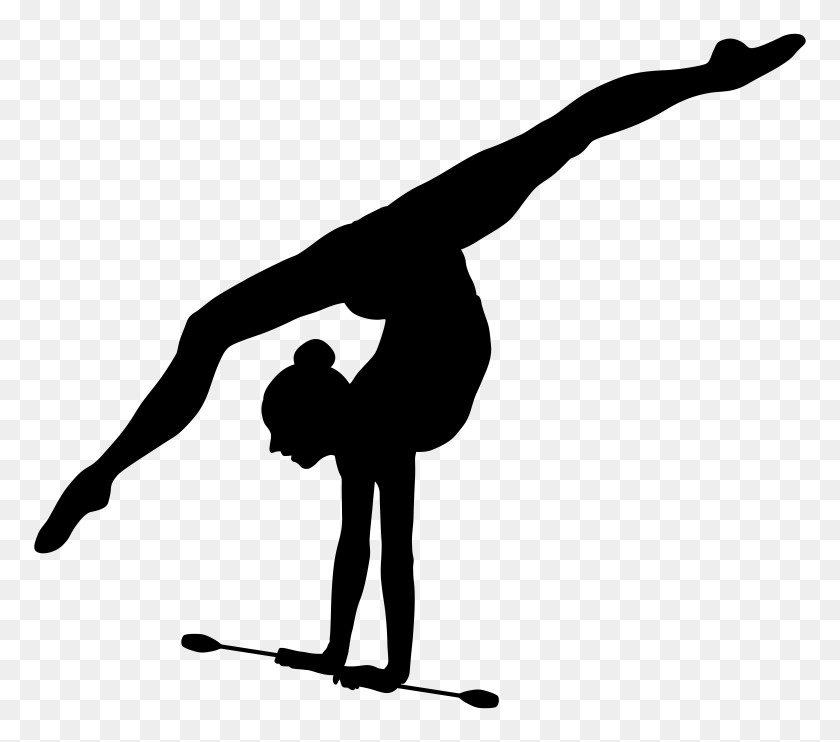 8000x6998 Rhythmic Gymnast Silhouette Png Clip - Skateboarder PNG