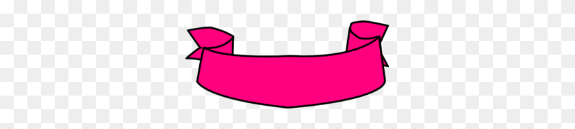 297x129 Ribbon Banner Pink Clip Art - Pink Banner PNG