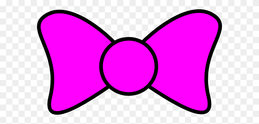 600x343 Ribbon Bow Outline Coloring Pages - Pink Bow Clip Art