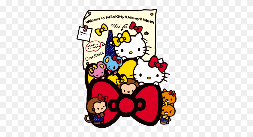 332x397 Ленточный Клипарт Hellokitty - Клипарт С Бантиком Hello Kitty