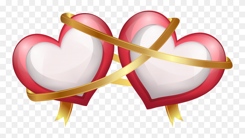 8000x4264 Cinta Clipart San Valentín - Imágenes Prediseñadas Del Día De San Valentín