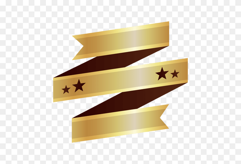 512x512 Ribbon Golden Badge - Gold Ribbon PNG