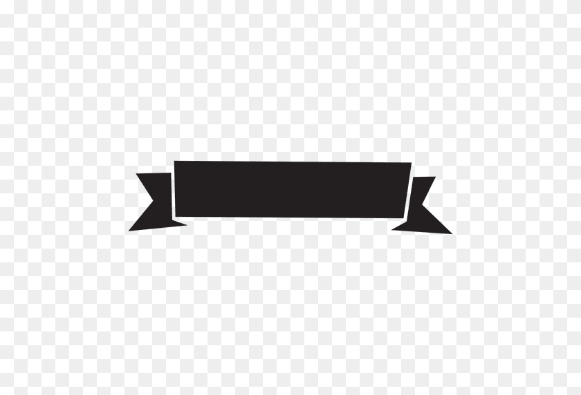 512x512 Ribbon Label Emblem In Black - Black Rectangle PNG