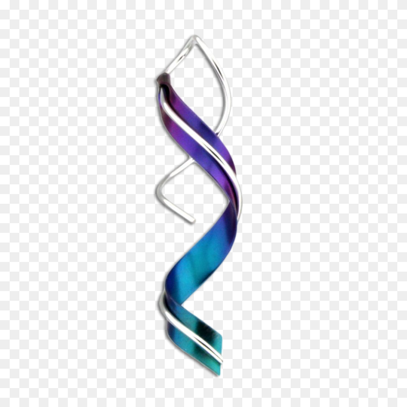 903x903 Ribbon Spiral Earrings - Silver Ribbon PNG