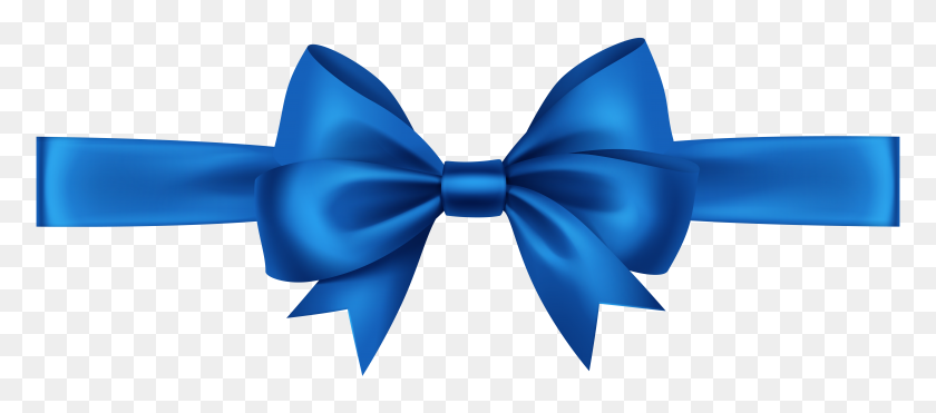 8000x3192 Ribbon With Bow Blue Transparent Png Clip Art Gallery - Blue Ribbon Clip Art