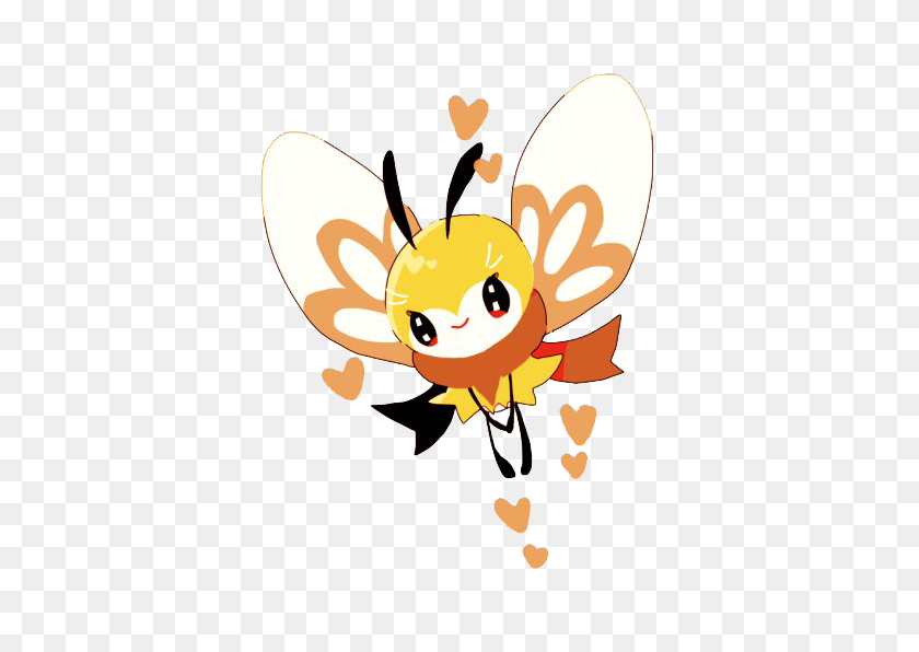 536x536 Ribombee Pokemon Png Cartoon Image Transparent Background - Pokemon PNG Images