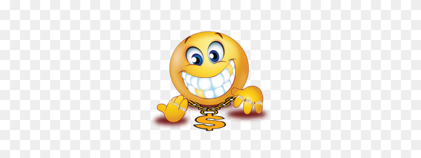256x256 Rich Man Golden Teeth Emoji - Gold Teeth PNG