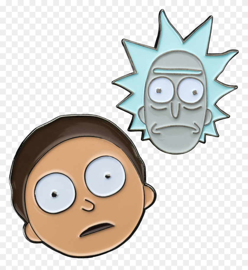 1095x1200 Rick And Morty Face Enamel Pin - Rick Sanchez PNG