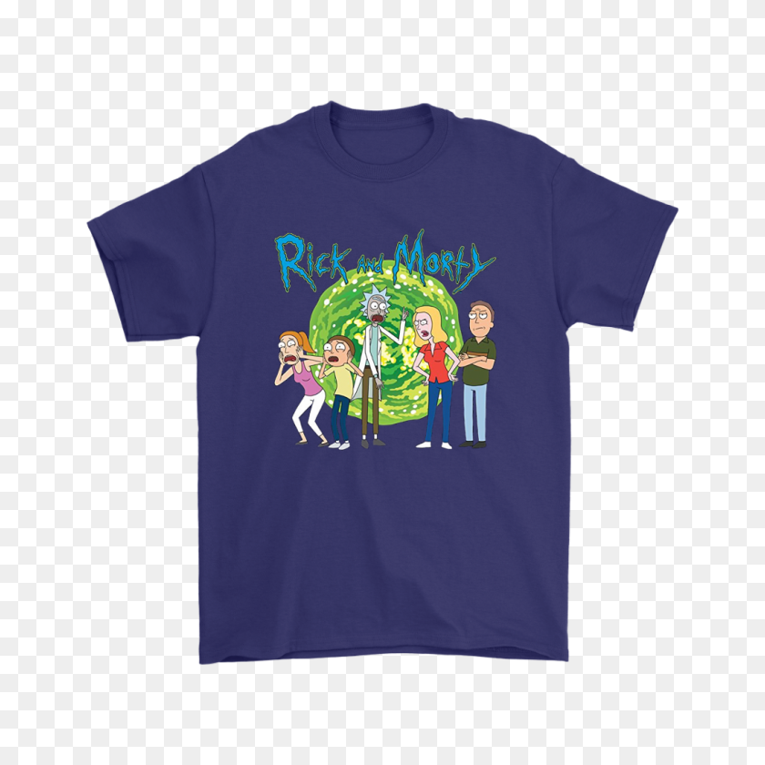 1024x1024 Rick And Morty Family Group Portal With Logo Shirts - Rick And Morty Portal PNG
