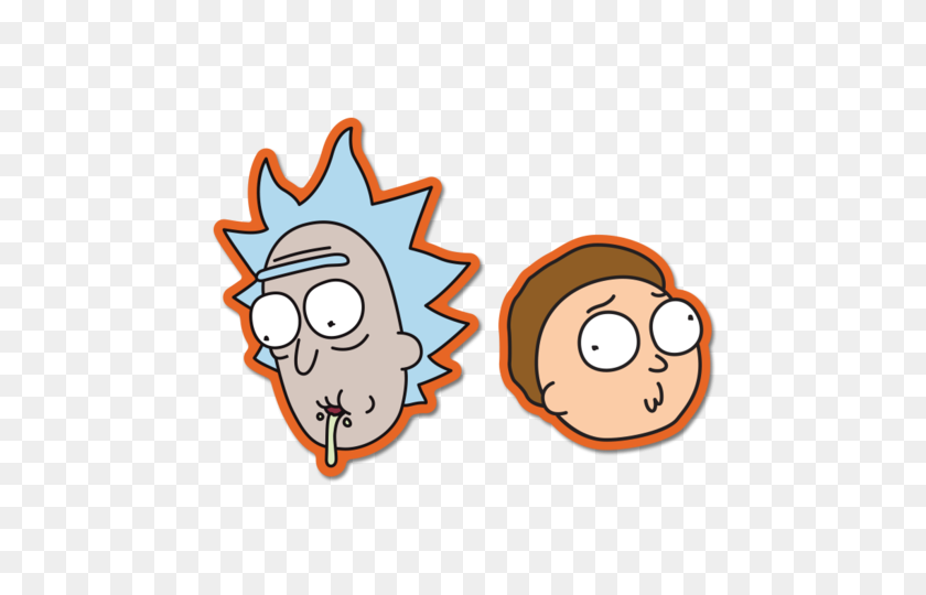 480x480 Rick And Morty Zoned Out Sticker Pair Burubado - Rick And Morty PNG