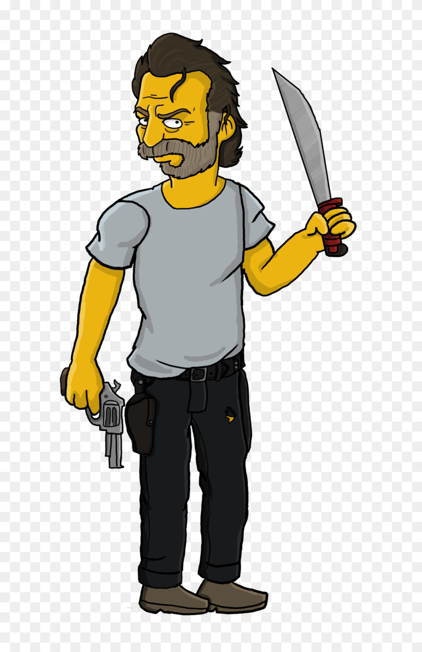 645x1239 Rick Grimes Simpson - Rick Grimes PNG