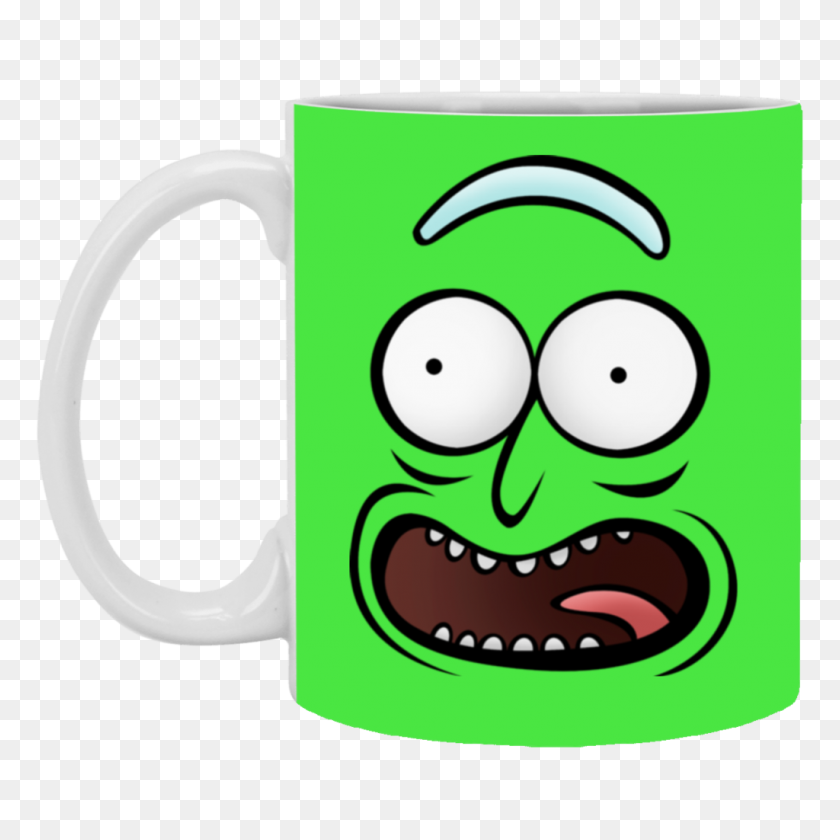 1024x1024 Rickz Pickles Funny Face Emoji Rick Mug Cup Gift Superdesignshirt - Pickle Rick Face PNG