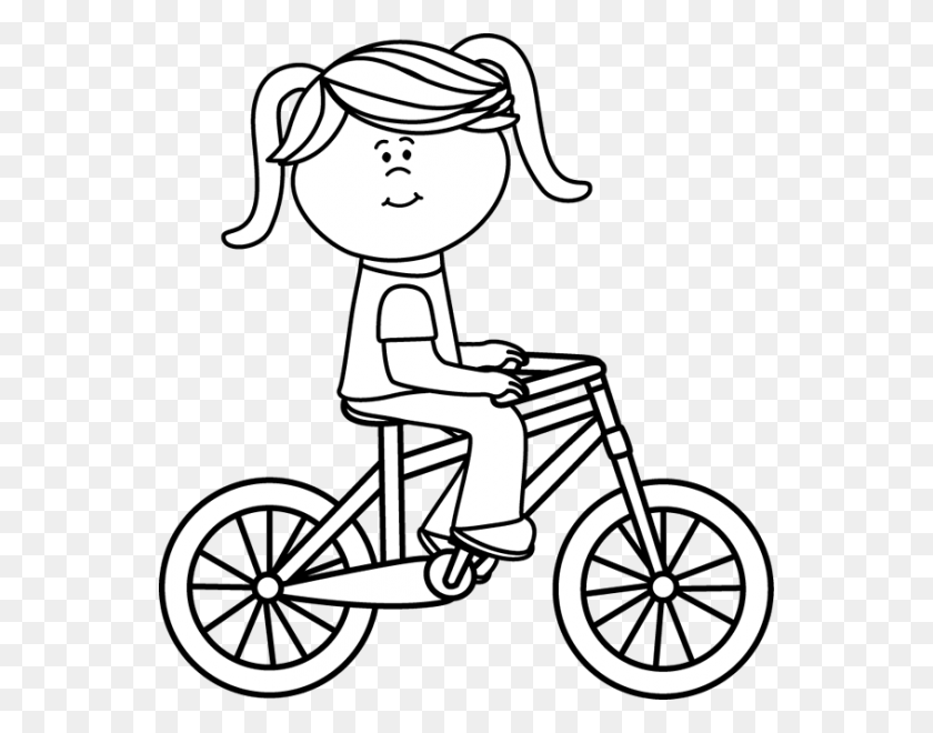 554x600 Riding Bicycle Clipart Black And White Nice Clip Art - Wheel Clipart Black And White