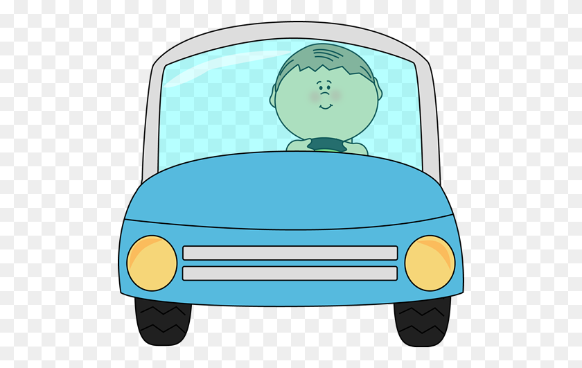 500x471 Riding In Car Clipart - Old Car Clipart