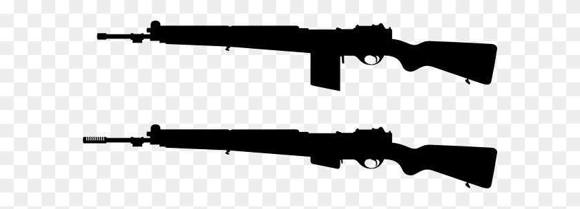 600x244 Imágenes Prediseñadas De Silueta De Rifle - Clipart De Escopeta Blanco Y Negro