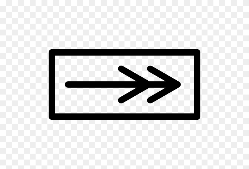 512x512 Right Arrow In A Rectangle Outline - Rectangle Outline PNG